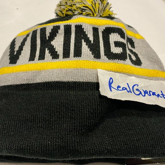 Nwt RARE New Era BLACK Biggest Fan Minnesota Vikings Knit Hat NFL Sport Winter